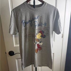 Disney Gray Tee Paris Bonjour Mickey Epcot Size Medium